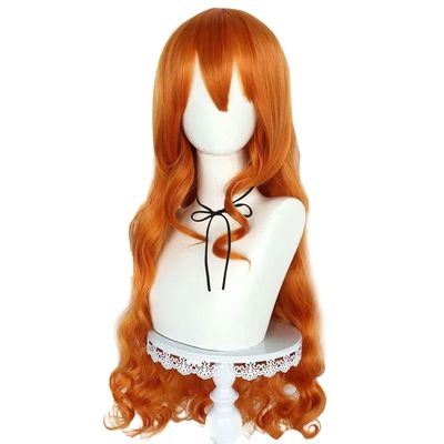 Nami Cosplay Synthetic Long Curly Anime Coser Cute Girl Heat