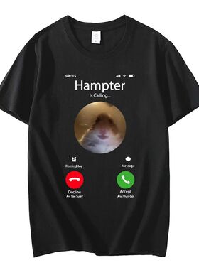 Dank Meme Hamster Staring Front Camera Hampter Calling T-shi