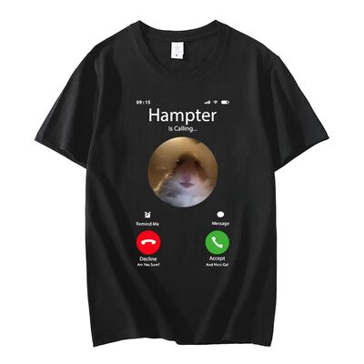 Dank Meme Hamster Staring Front Camera Hampter Calling T-shi