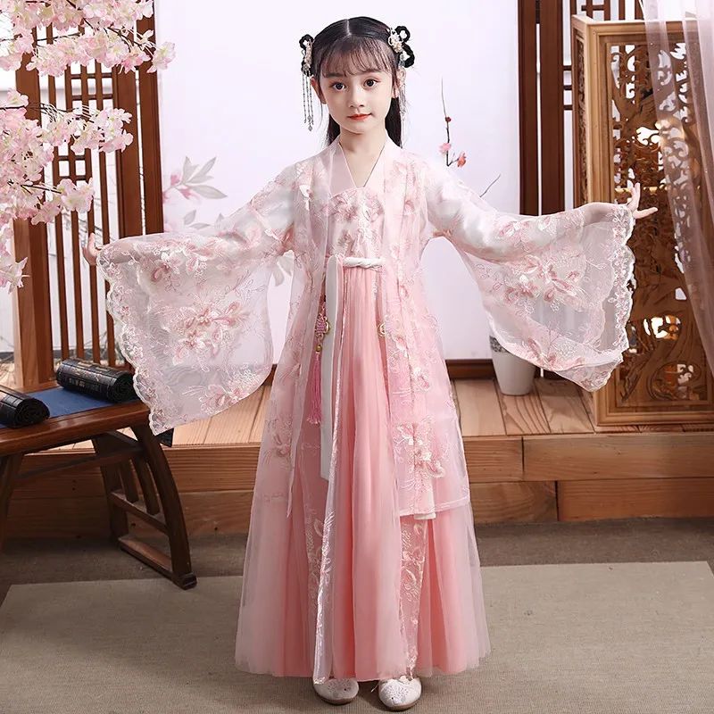Girl Modern Hanfu Chinese Style Dress Halloween Fairy Kids C