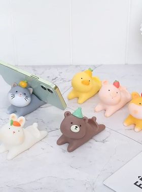 1PC Cartoon Animal Phone Stand PVC Soft Phone Holder Lazy Br