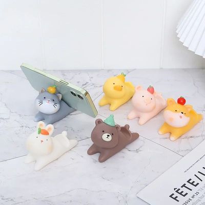1PC Cartoon Animal Phone Stand PVC Soft Phone Holder Lazy Br