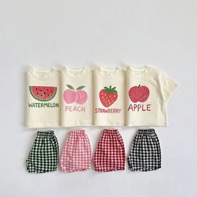 Fruit Pattern T-shirt Children's Clothes Summer Fashion Casu
