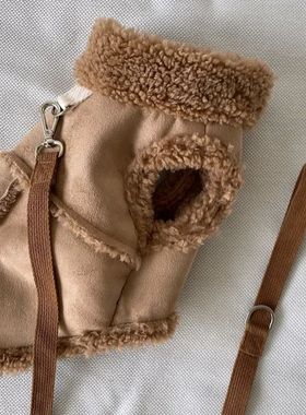 Classic Solid Dog Vests Winter Fleece Warm Pet Dog Clothes F