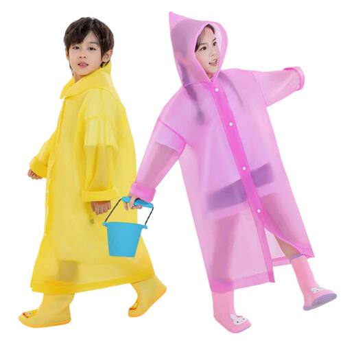 Waterproof Children's Rain Poncho Non-Disposable Travel Rain