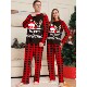 Christmas Sleeve Couple Merry Pajamas Raglan Santa Reindee