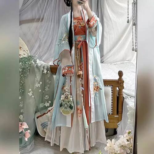 254-Original Hanfu women's Song embroidery one-piece waist l