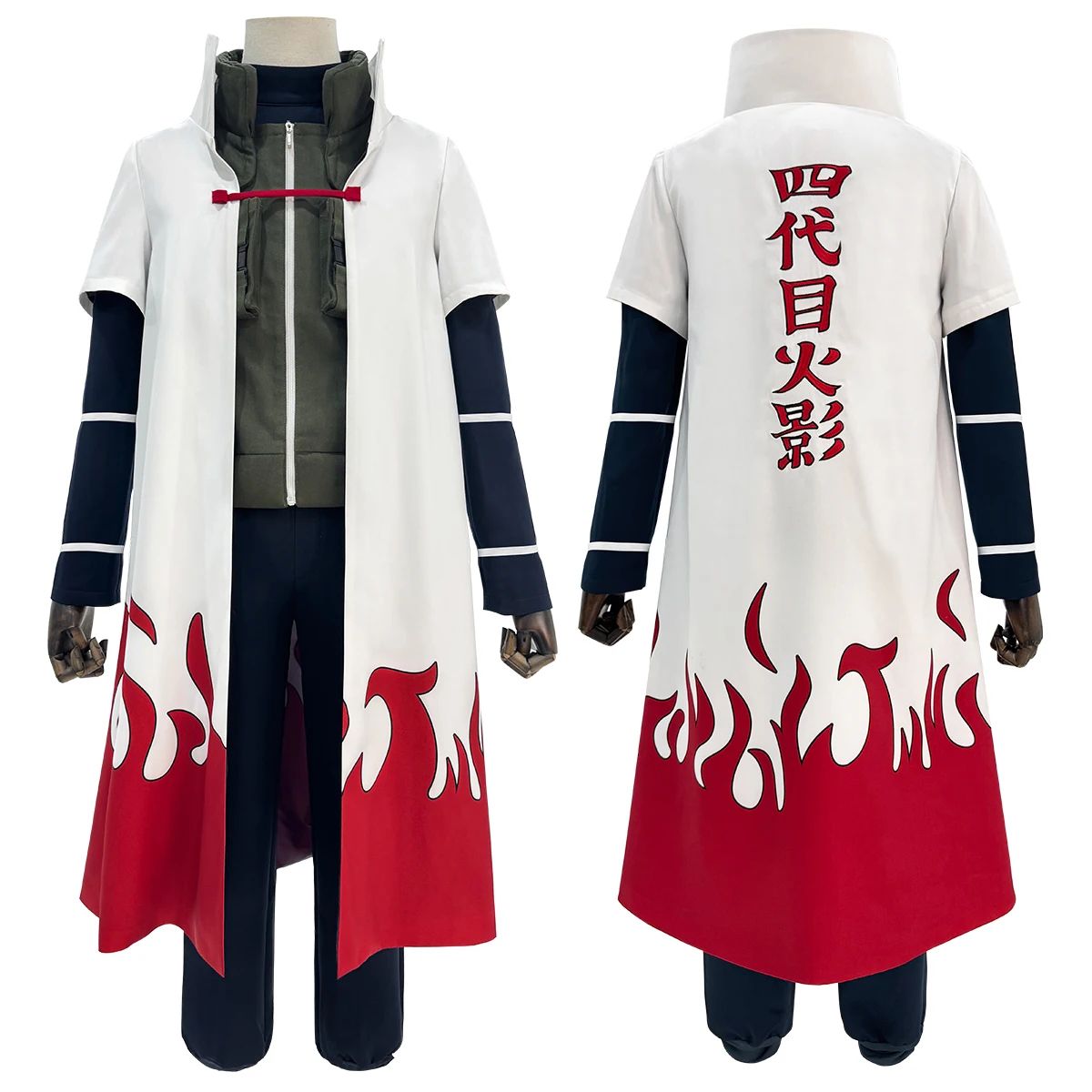 HOLOUN Anime Namikaze Minato Cosplay Costume Cloak Vest T-sh