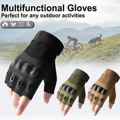 1Pair Tactical Fingerless Gloves for Men - Ideal for Outdoor