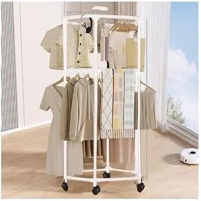 Clothes Rack Hexagonal Rotating Clothes Rack Metal Clothes D