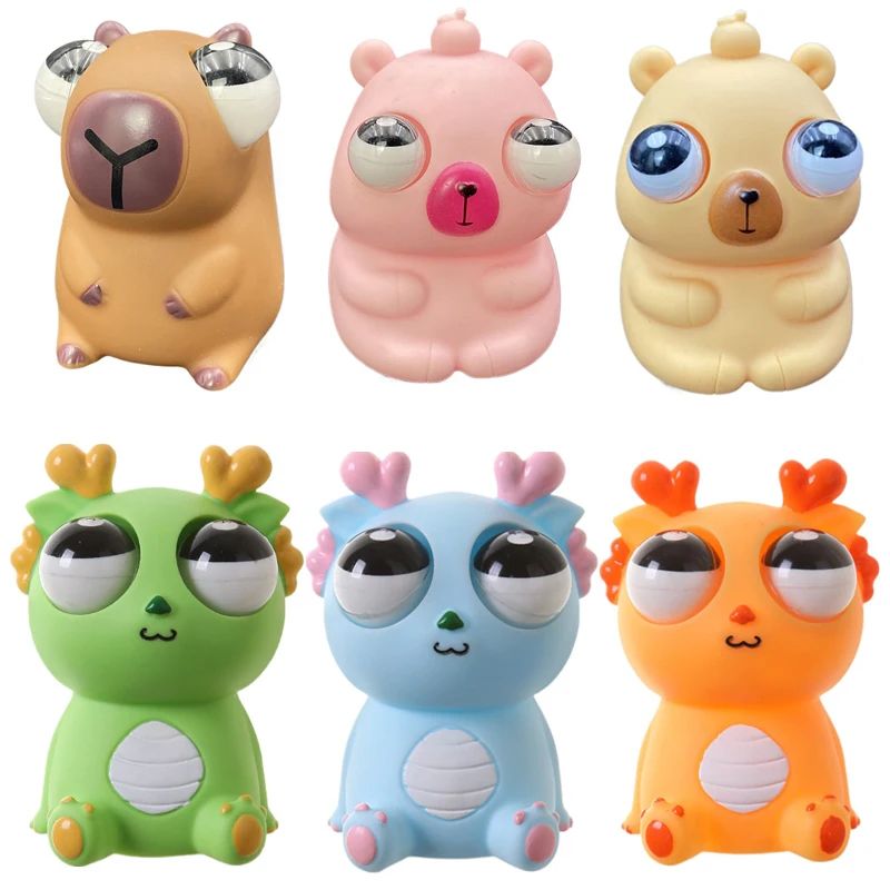 Pop Eye Squeeze Cartoon Animal Sensory Toys Fun Novetly Fidg