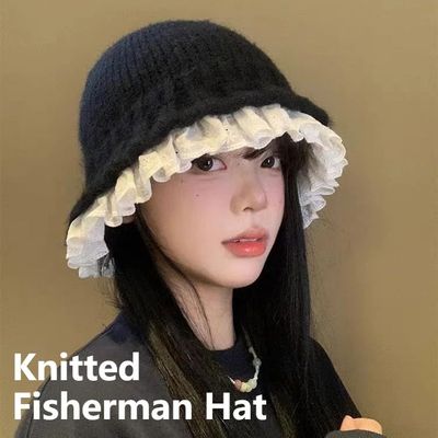 Ladies' Autumn and Winter Fisherman Hat Lace Lace Lace Basin