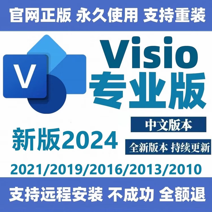 visio2024/2021/2019/2016/2013流程图软件专业版教程远程安装包