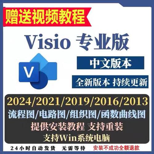 visio2024/2021/2019/2016/2013流程图软件专业版教程远程安装包