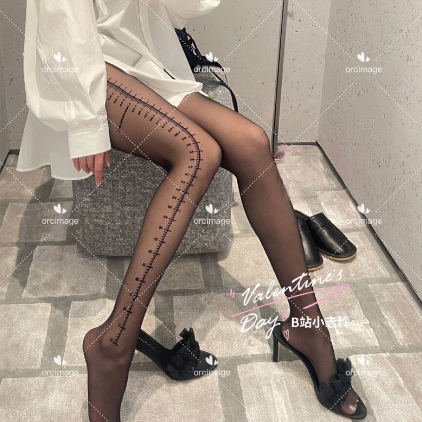 时尚黑色性感丝滑超薄字母连裤袜
