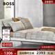 BOSS进口秋冬全棉贡缎优雅竹节线条轻奢纯棉保暖床上四件套STRAW
