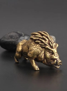 复古做旧纯铜野猪工艺品