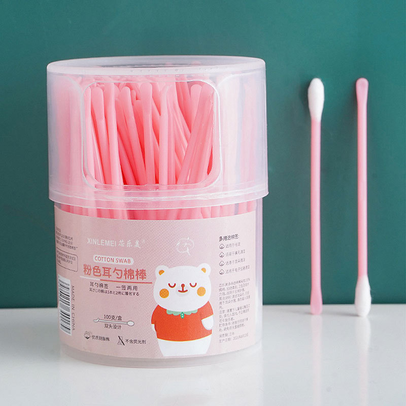 掏耳勺棉签二合一成人耳勺清洁棉签掏耳神器美容化妆棉花棒100支