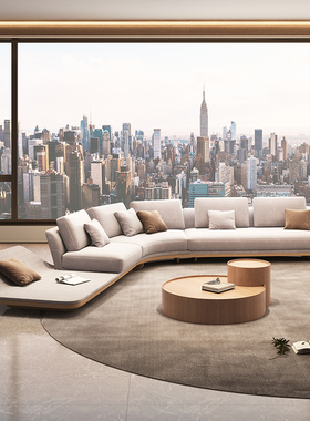 皮布沙发客厅轻奢现代reflex迪丽热巴同款法拉利异形转角弧形沙发