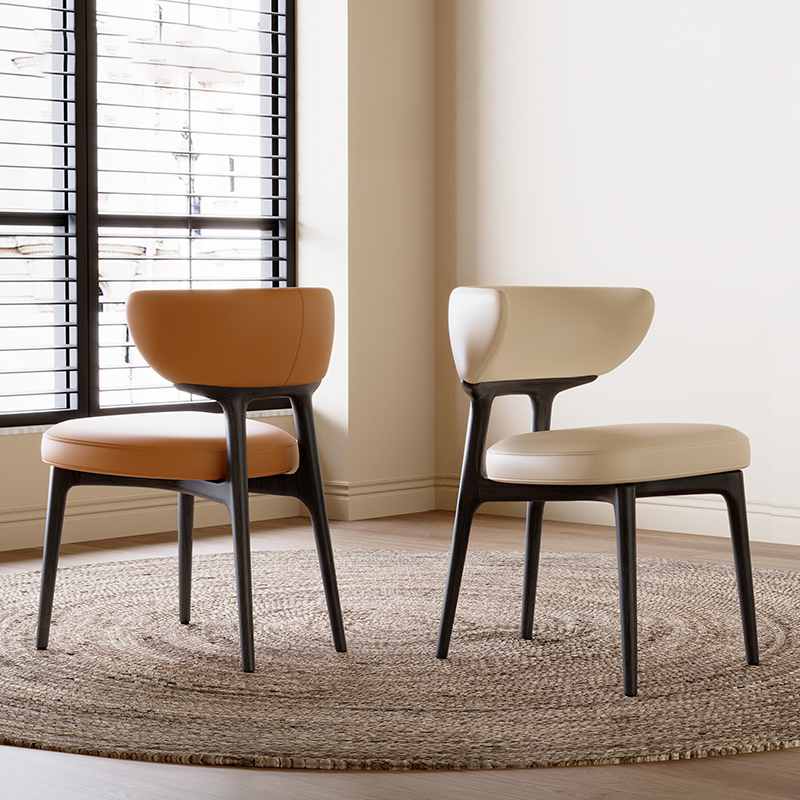 意式实木餐椅家用北欧设计