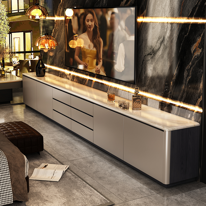 卧室天然奢石电视柜主轻高