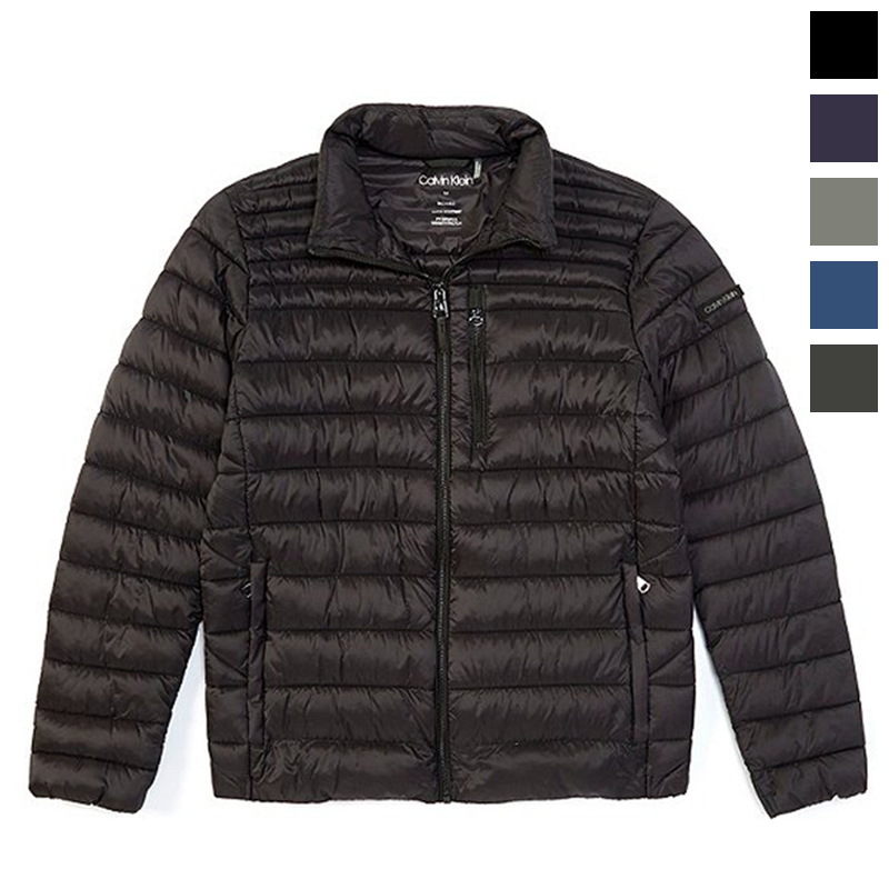 Calvin Klein/凯文克莱男士春秋款立领可收纳夹棉轻量便携棉服