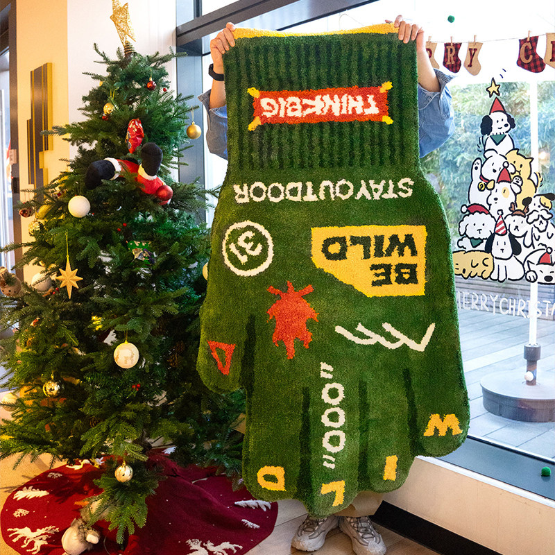 THINKBIG原创BE WILD秋冬簇绒手套地毯客厅卧室床边防滑入户地垫