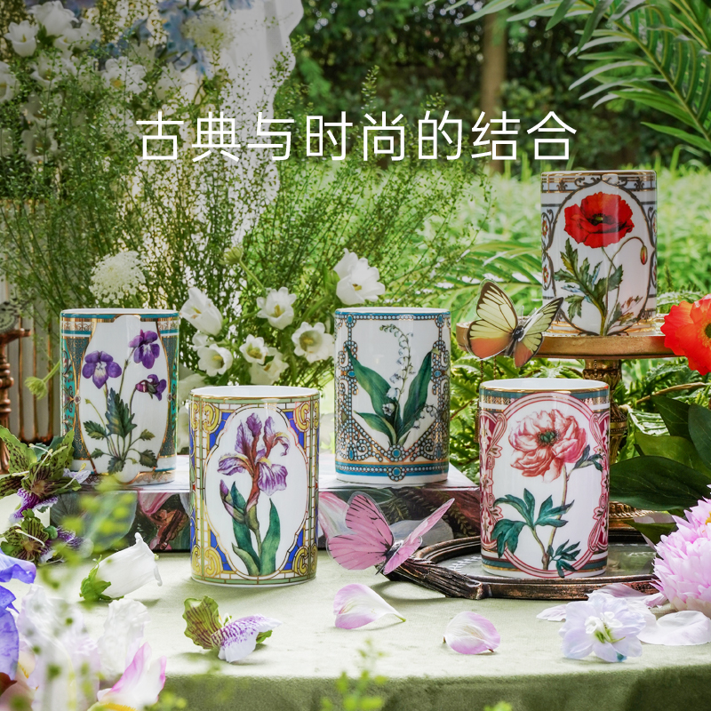 俄皇LOMONOSOV俄罗斯之花系列硬瓷马克杯高颜值办公室杯子家用