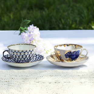 俄皇LOMONOSOV进口咖啡杯子高档精致欧式下午茶茶具套装礼盒礼物