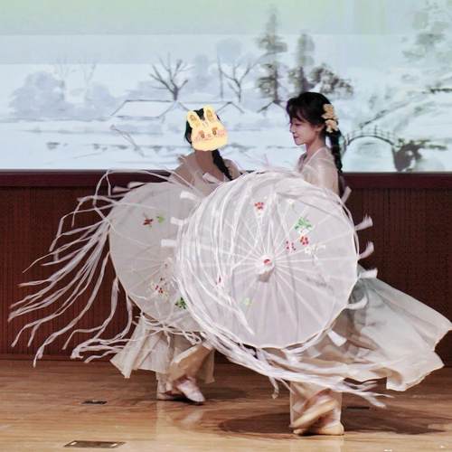 红马舞蹈伞小D老师同款流苏飘带伞跳舞道具伞汉服花伞古风拍照伞