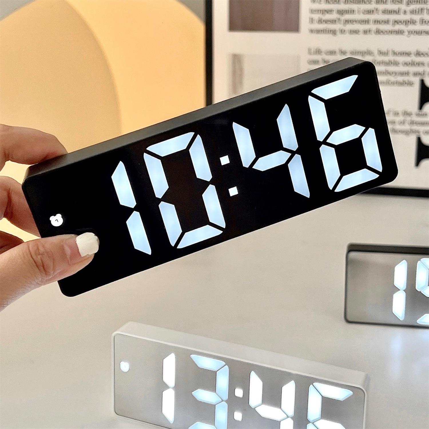 电子时钟卧室桌面摆台式闹钟led数字时间显示器学生夜光钟表摆件