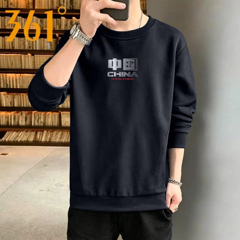 361运动卫衣男202c6春秋新款针织加厚圆领套头衫舒适百搭长袖上衣