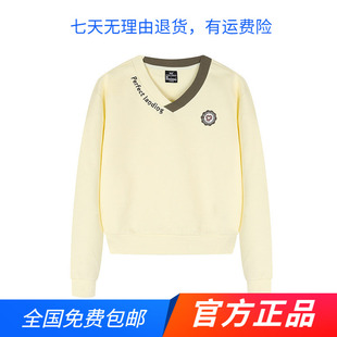 361°官方正品运动卫衣女2025冬季新款套头卫衣V领宽松舒适上衣女