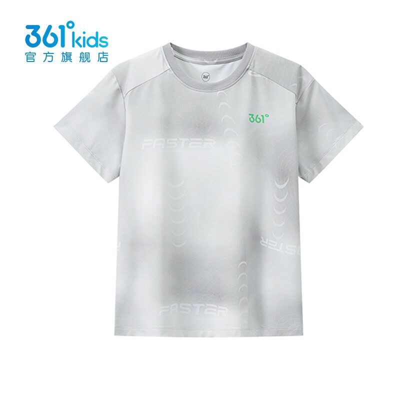 商场同款361童装男童速干短袖T恤大小童梭织上衣2026夏季学生半袖