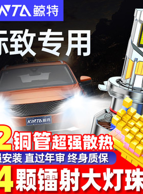 鲸特适用308标致3008标志408led大灯307泡206车灯508改装5008 301