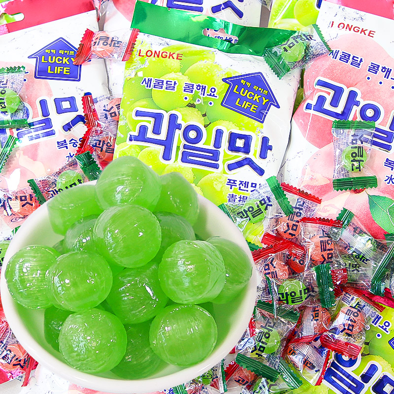 龙客韩式糖果青提水果味硬糖网红爆款前台待客结婚喜糖小零食批发