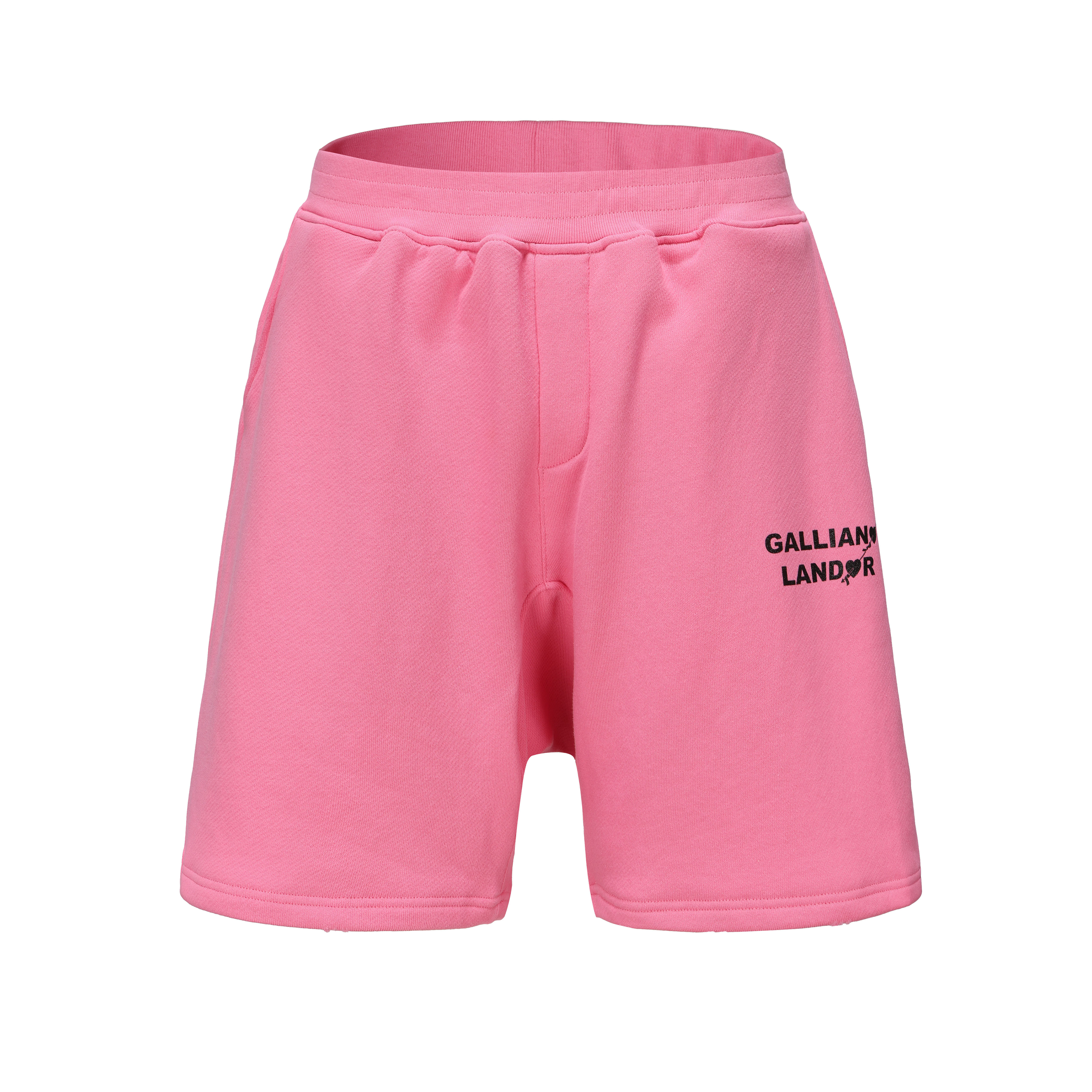 【官方直营】galliano landor 2023粉红色爱心烫黑闪粉logo短裤