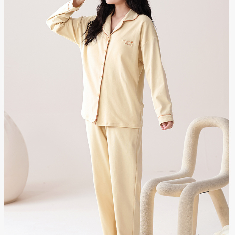 睡衣女2025年新款简约1纯棉长袖