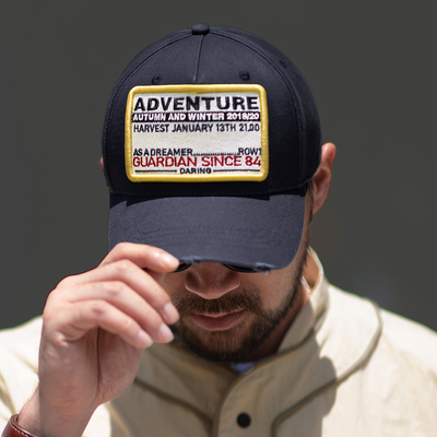 马登工装美式复古字母章仔棒球帽