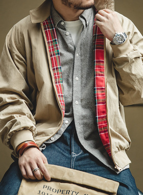 马登工装美式复古卡其立领哈灵顿夹克G9休闲防风机车秋夏外套男潮