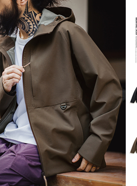 马登工装gorpcore三防冲锋衣户外防风防水硬壳夹克徒步登山服男秋