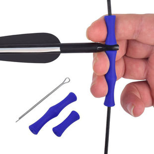 弓箭硅胶护指 直拉弓反曲弓射箭防护护具 弓弦定位橡胶减震滚柱