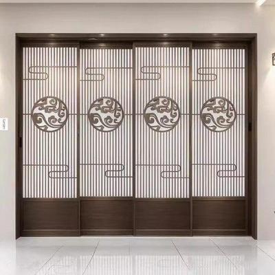 折叠门滑动门开启无轨滑动门窗新型中国风挂轨门冥想佛寺顶隔断门