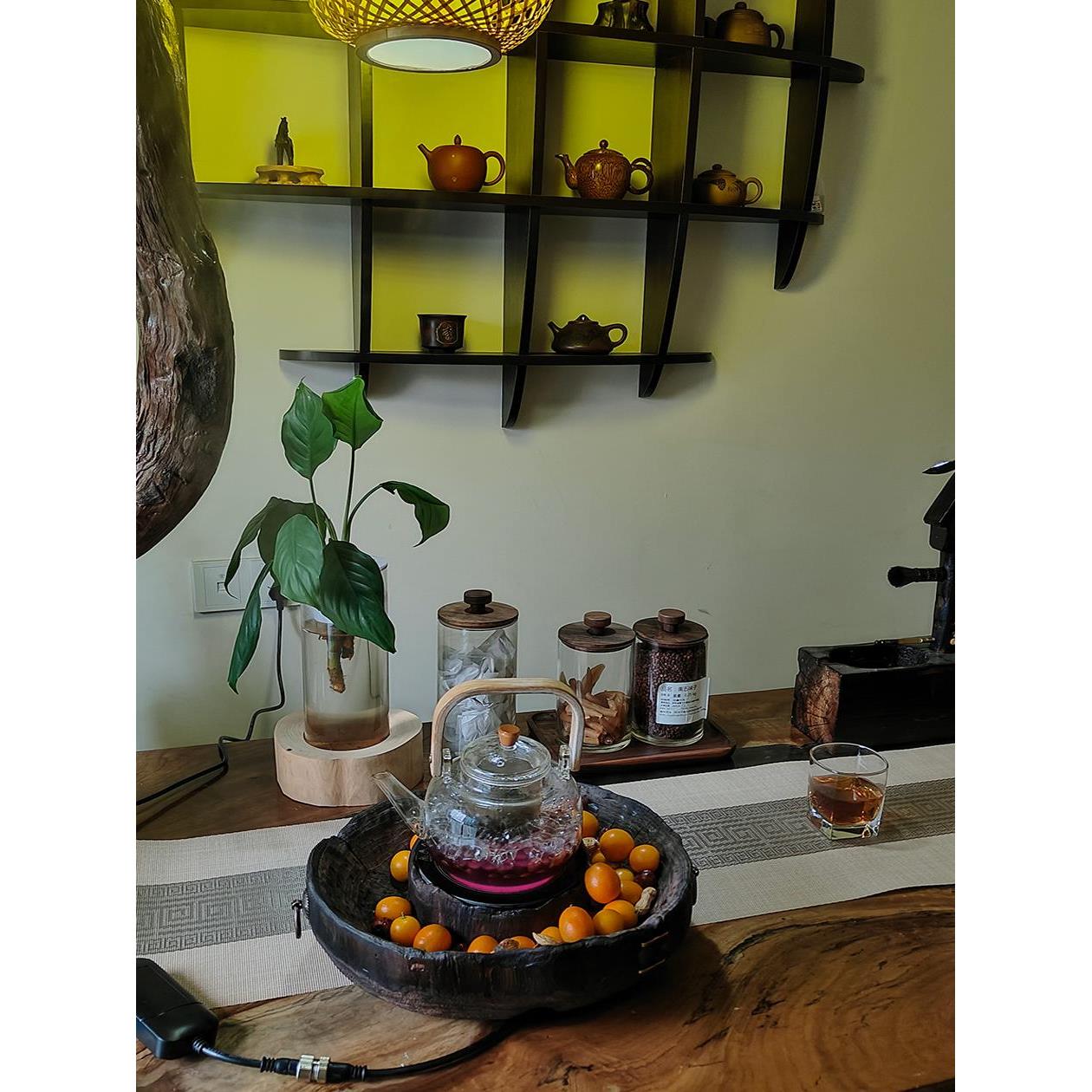 围炉煮茶电陶炉套装室内家用陶壶耐热玻璃煮茶壶中式罐罐茶煮茶器