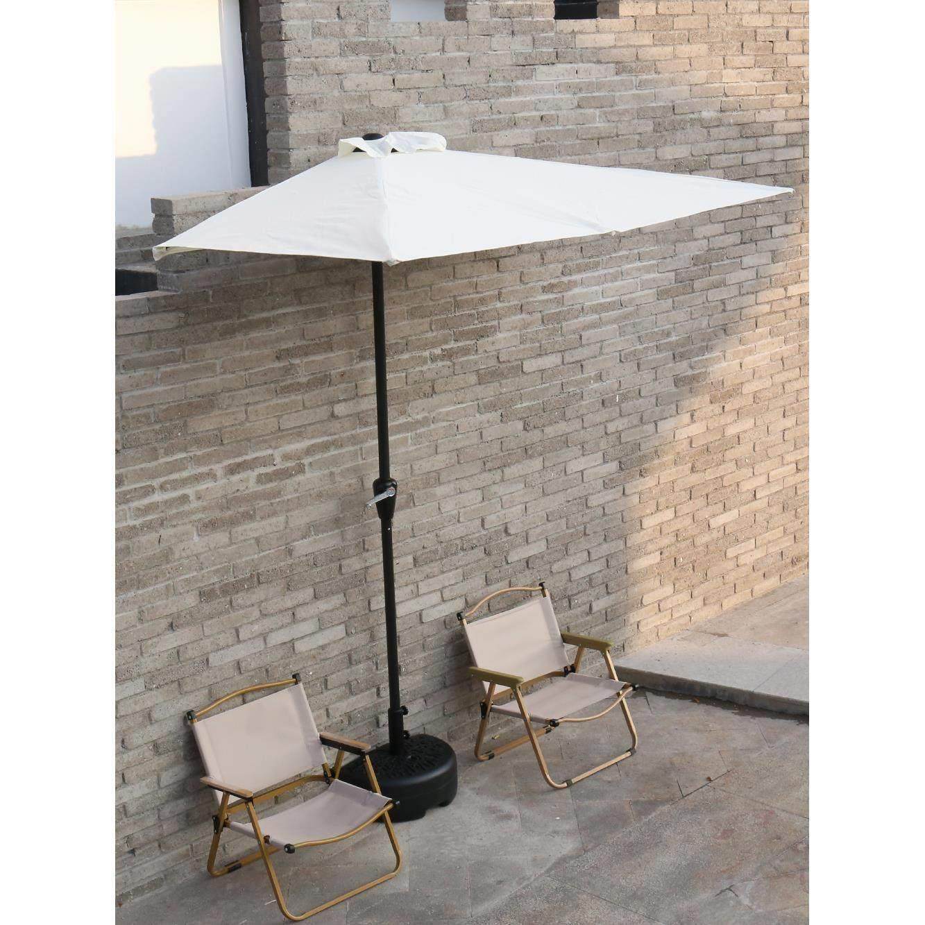 户外贴靠墙半边遮阳伞长方形阳台花园可升降庭院室外绿植遮阳伞棚