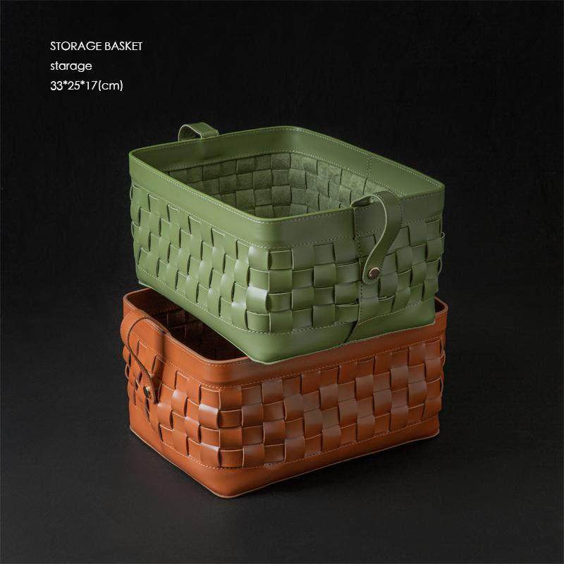 不止收纳 BV新色中古绿/琥珀橙经典编织收纳篮马鞍皮高颜值脏衣筐,收纳整理,收纳筐,淘宝优惠券,粉丝福利购,淘宝优惠卷