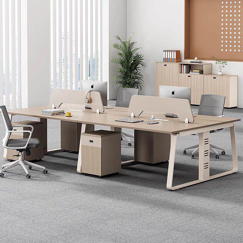 办公桌职员工位现代简约屏风卡座办公室简约办公桌4人6人桌椅组合