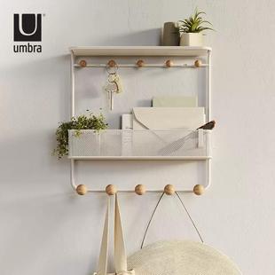 Umbra收纳置物架挂钩壁挂挂架挂钩墙上玄关钥匙架衣服帽子挂衣架