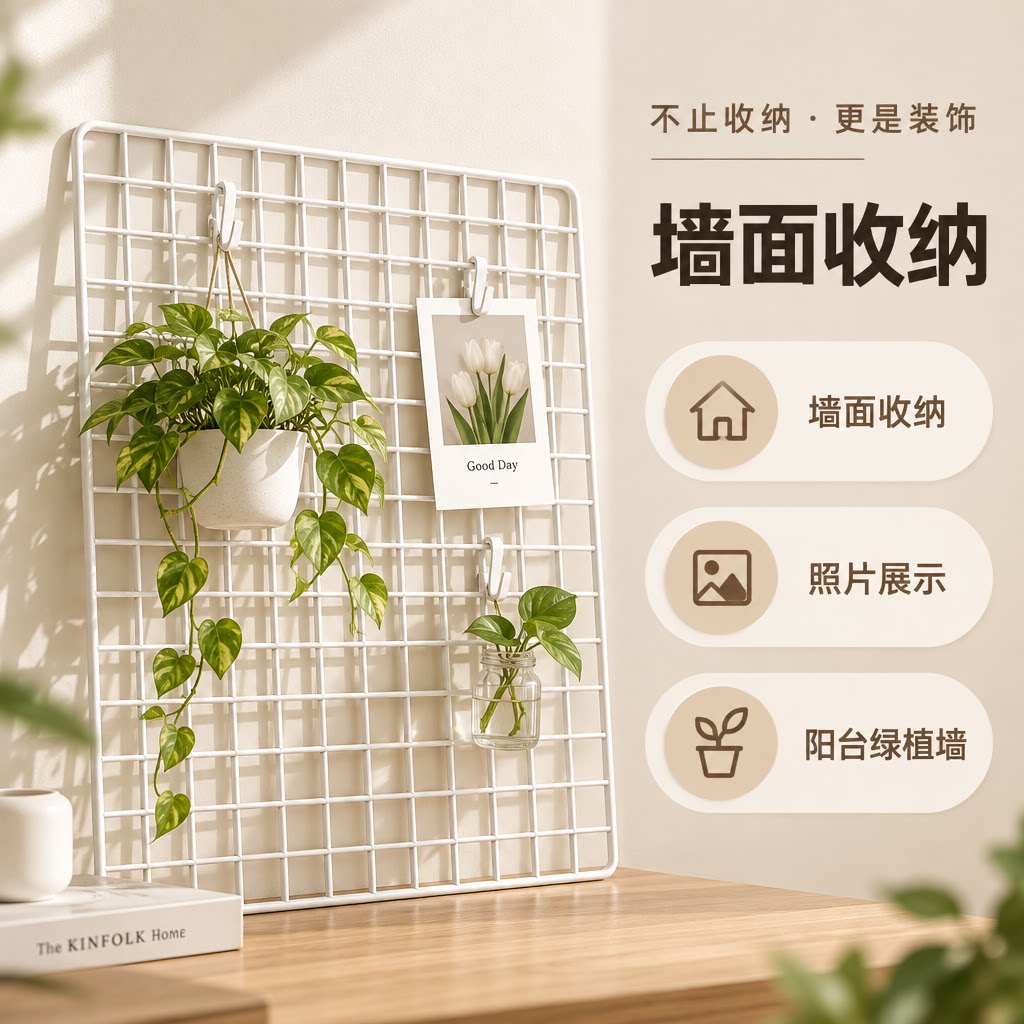 网片网格铁网货白色超市展示架网架铁丝网格子挂墙幼儿园墙置物架