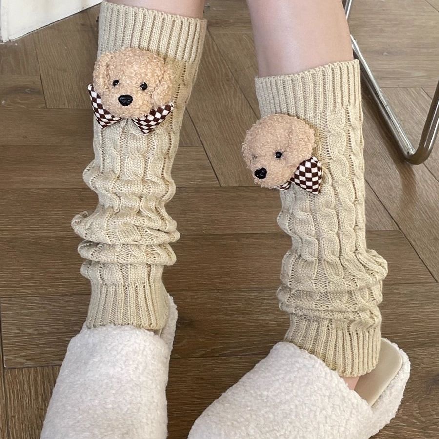 可爱卡通长筒袜子女秋冬款加绒加厚保暖长袜ins潮网红款